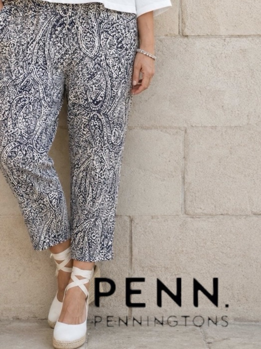 26W Pennington’s Savvy Fit Paisley Printed Pull On Pant - Picture 5 of 9